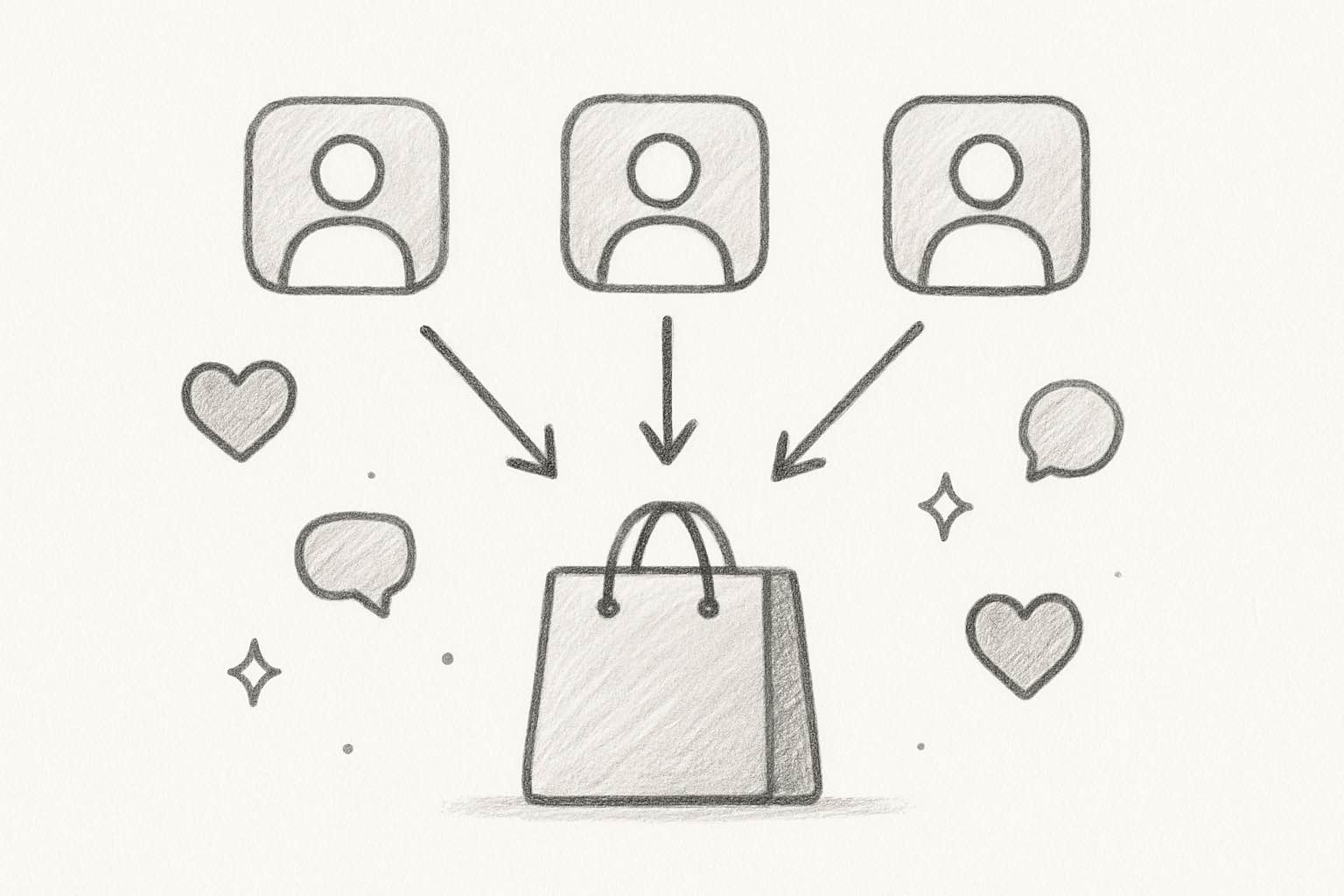 Influencer marketing statistics showing social media profiles connected to shopping