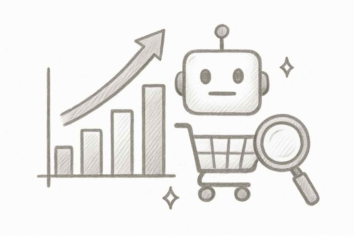 AI shopping growth chart showing generative AI ecommerce statistics