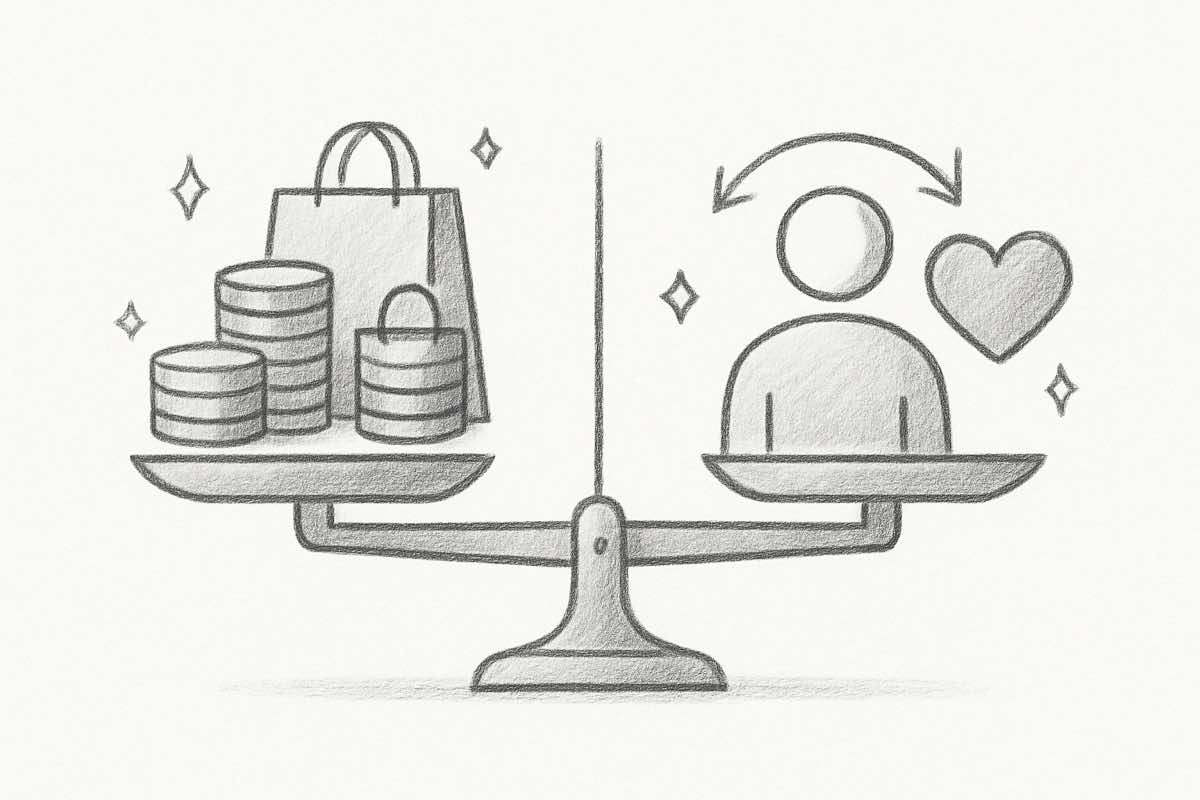 Acquisition vs retention illustration for ecommerce brands