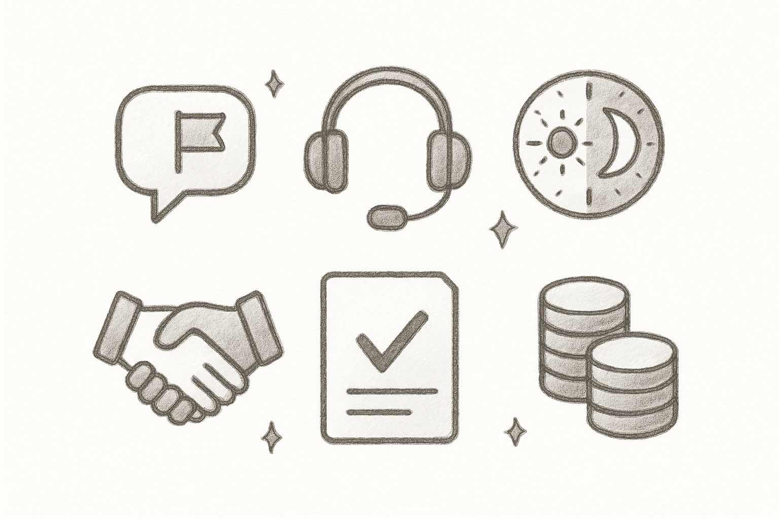 Six pillars of international customer service ecommerce infographic