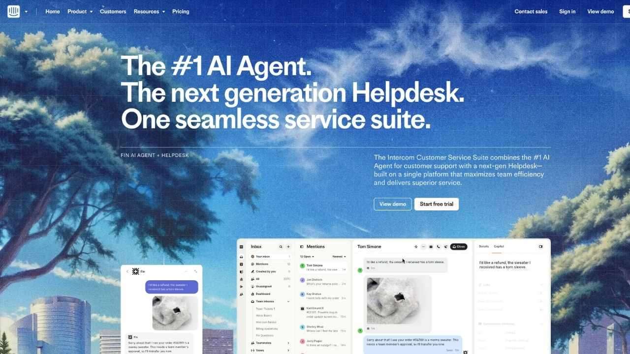 Intercom Homepage