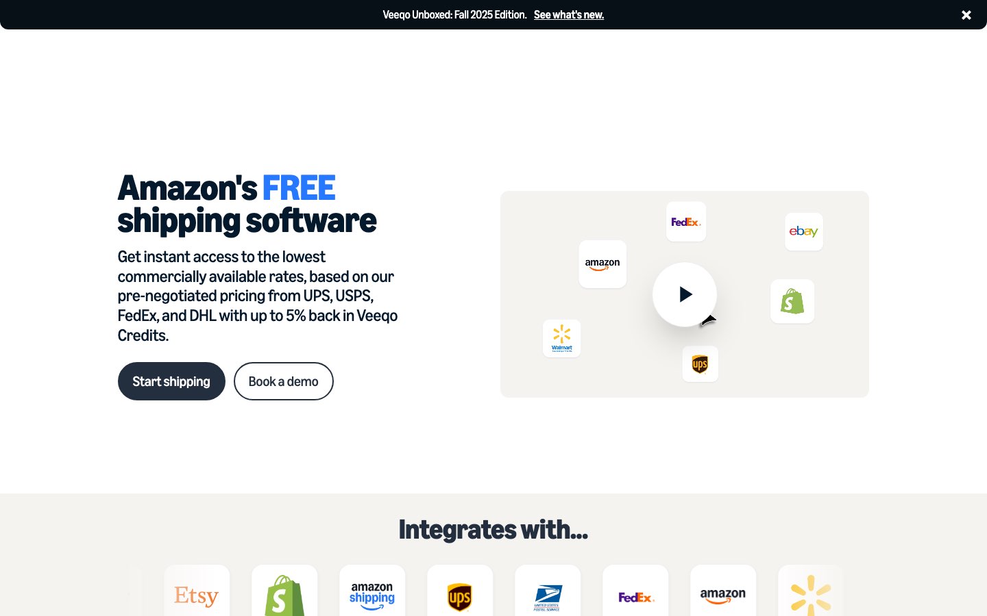 Veeqo homepage