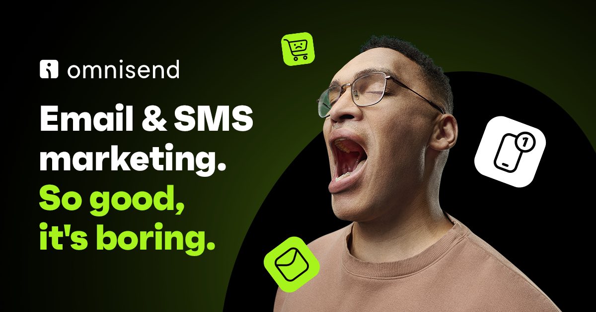 A screenshot of Omnisend's homepage.