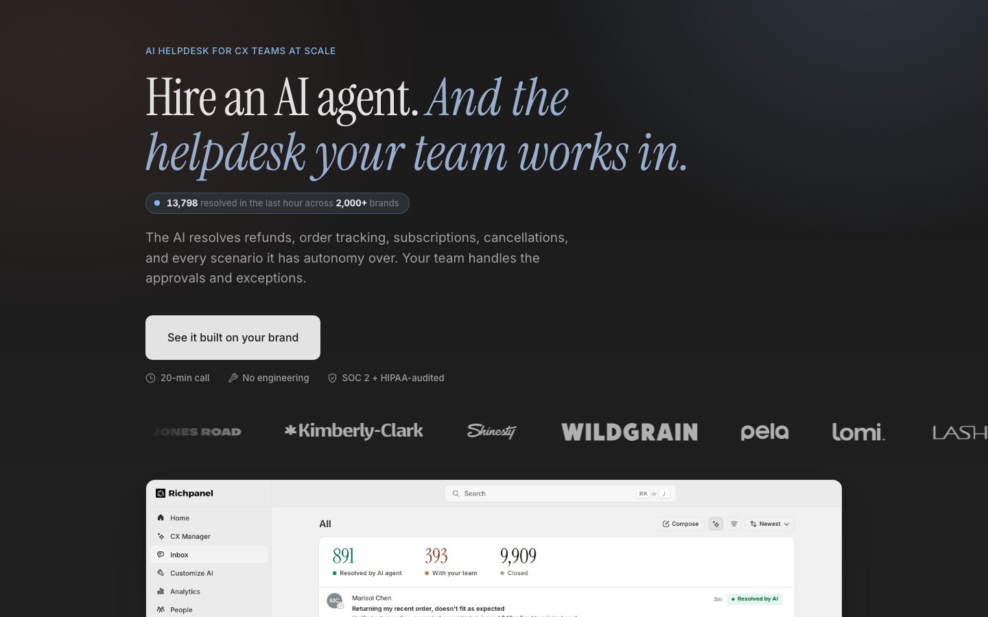 Richpanel homepage