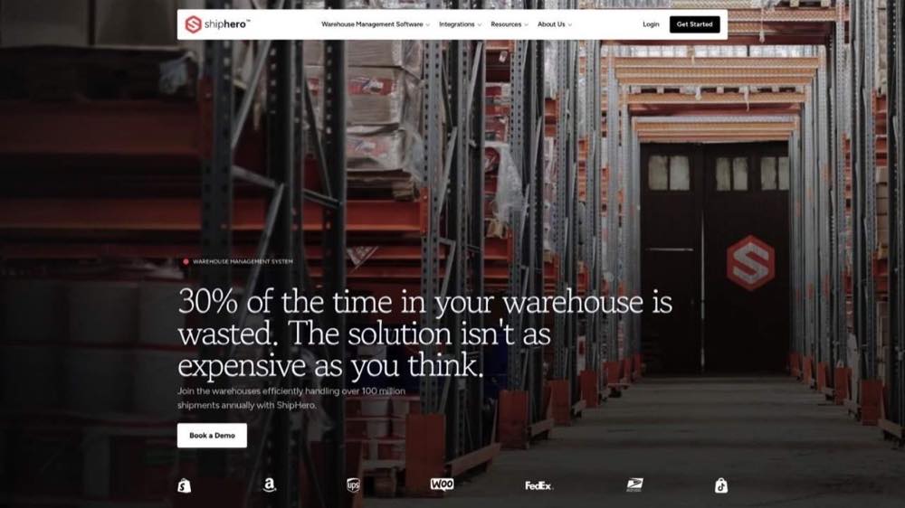 ShipHero warehouse management software homepage