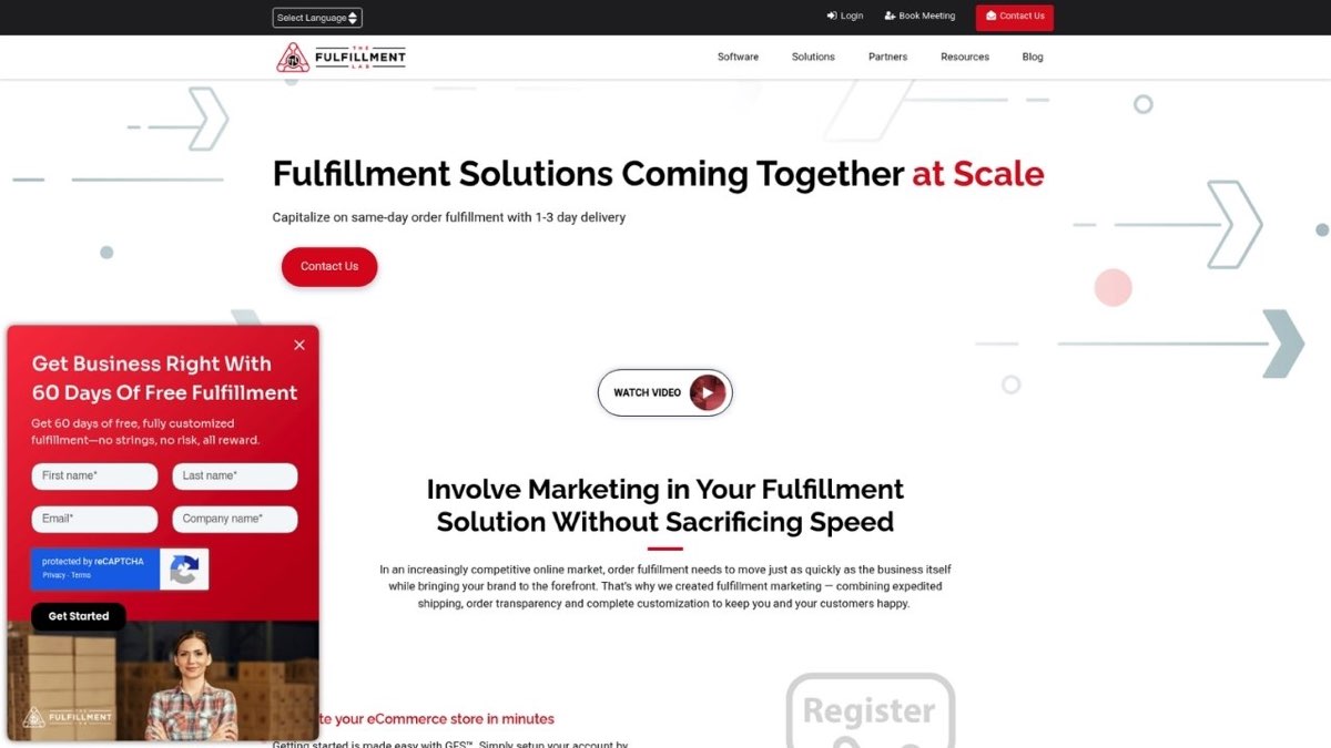 The Fulfillment Lab custom branding fulfillment homepage