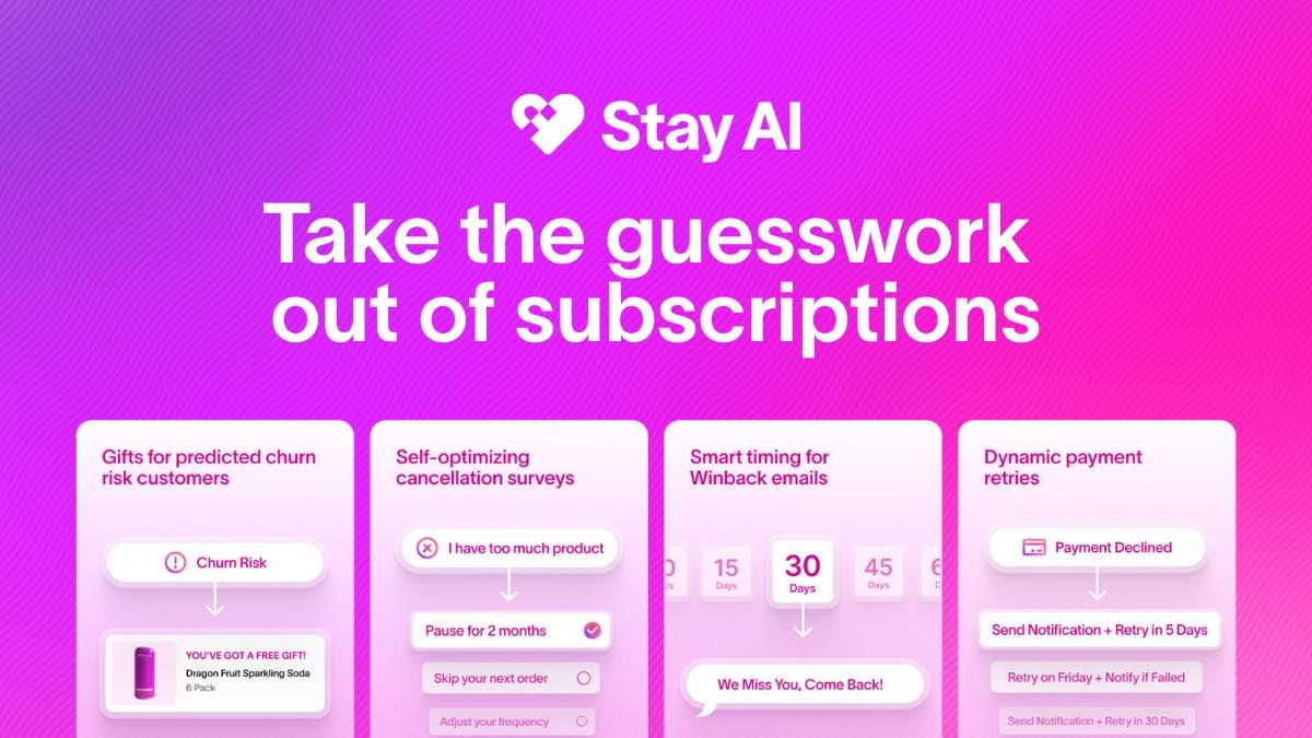 A screenshot of Stay AI's homepage.