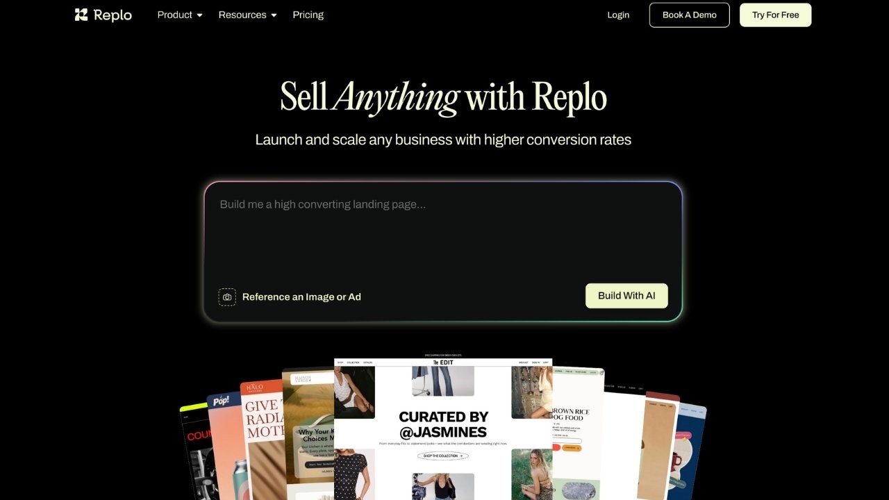 A screenshot of the Replo Shopify landing page builder