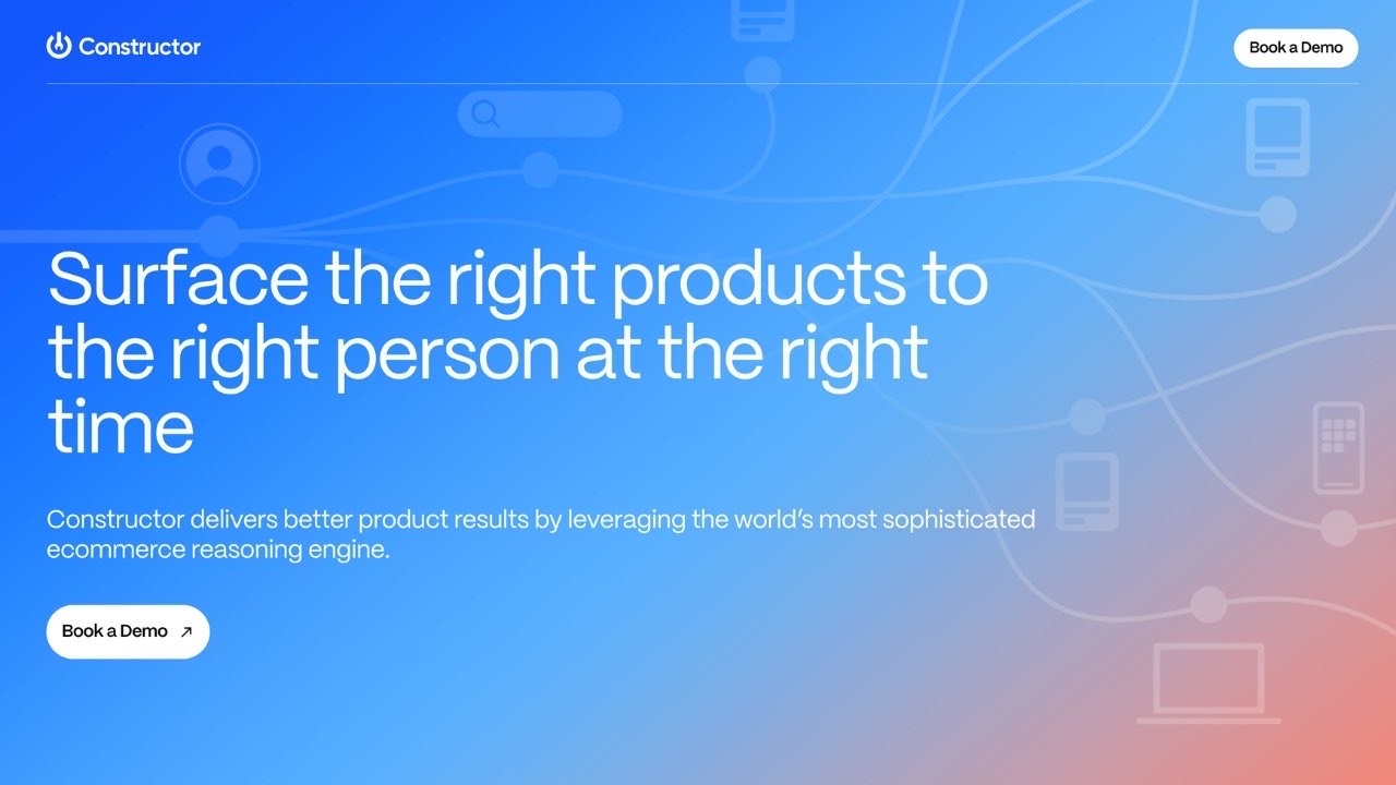 Constructor AI product discovery platform homepage