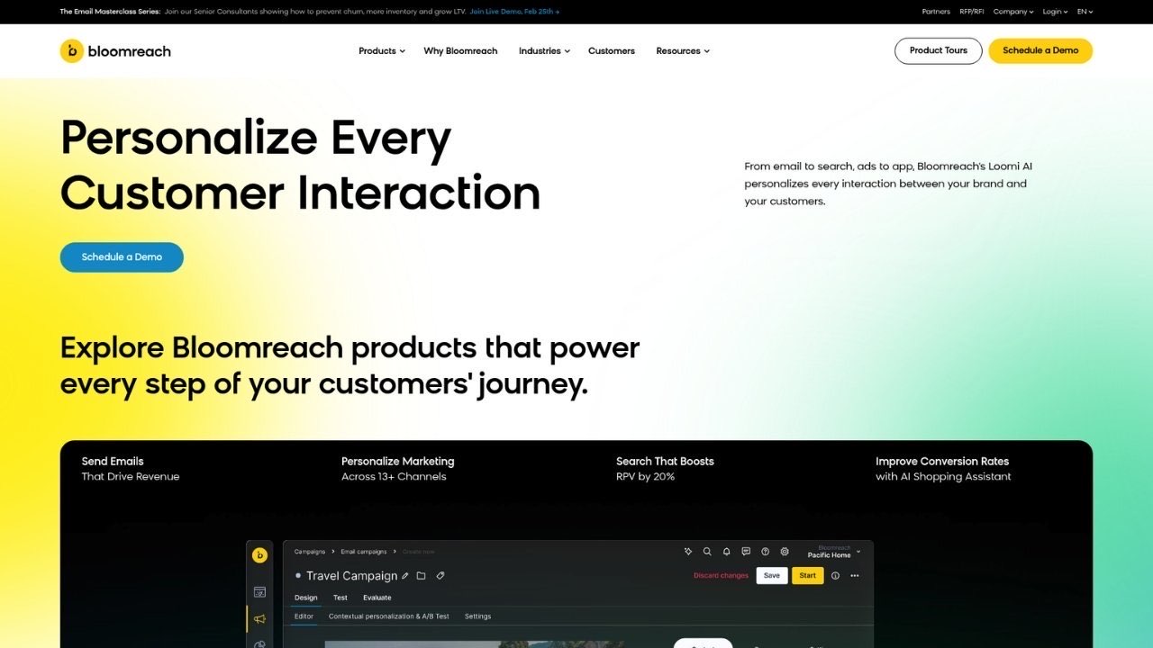 Bloomreach Discovery enterprise search and merchandising homepage