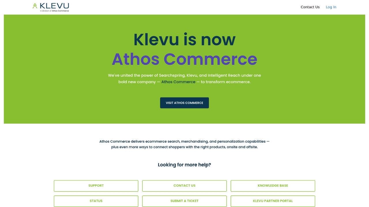 Klevu AI search platform for ecommerce homepage