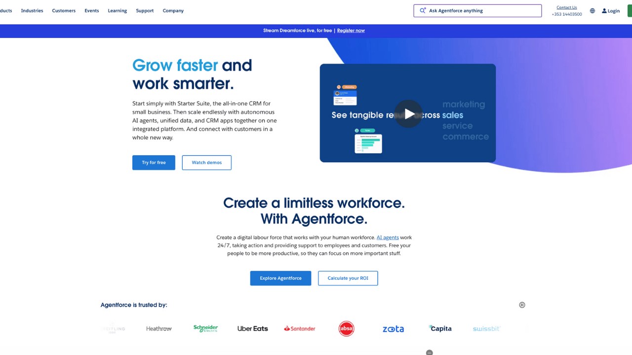 A screenshot of the Salesforce Service Cloud homepage