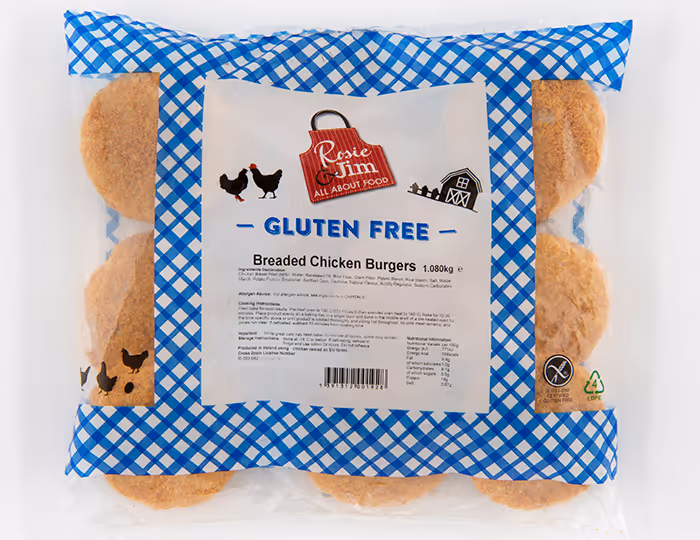 Rosie & Jim Gluten Free Breaded Chicken Burger