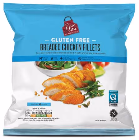 Rosie & Jim Gluten Free Breaded Chicken Fillets - frozen