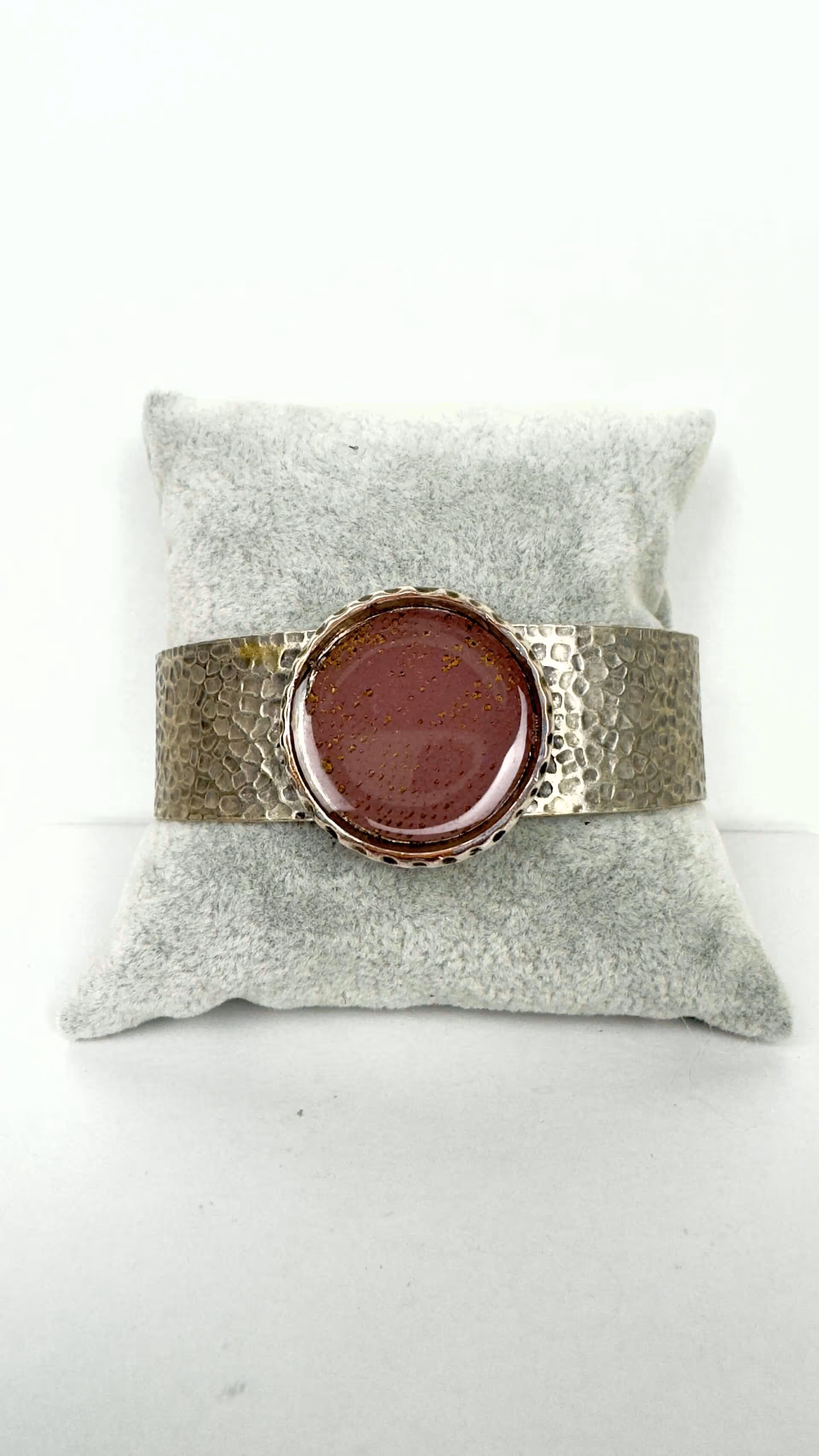 Bracciale Argento Battuto | Rosa Antico
