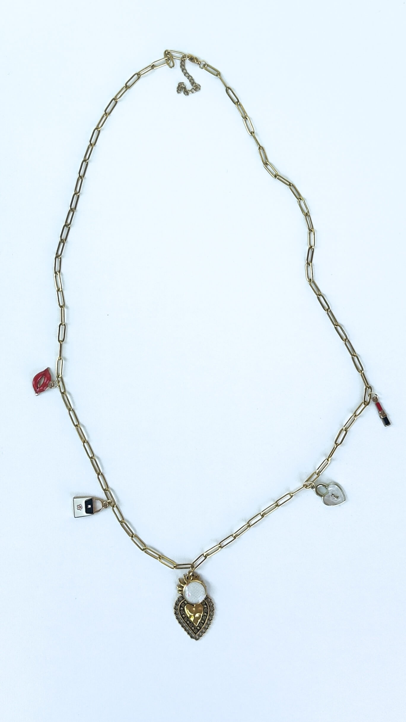 Collana Lunga Charm Cuore Sacro 
