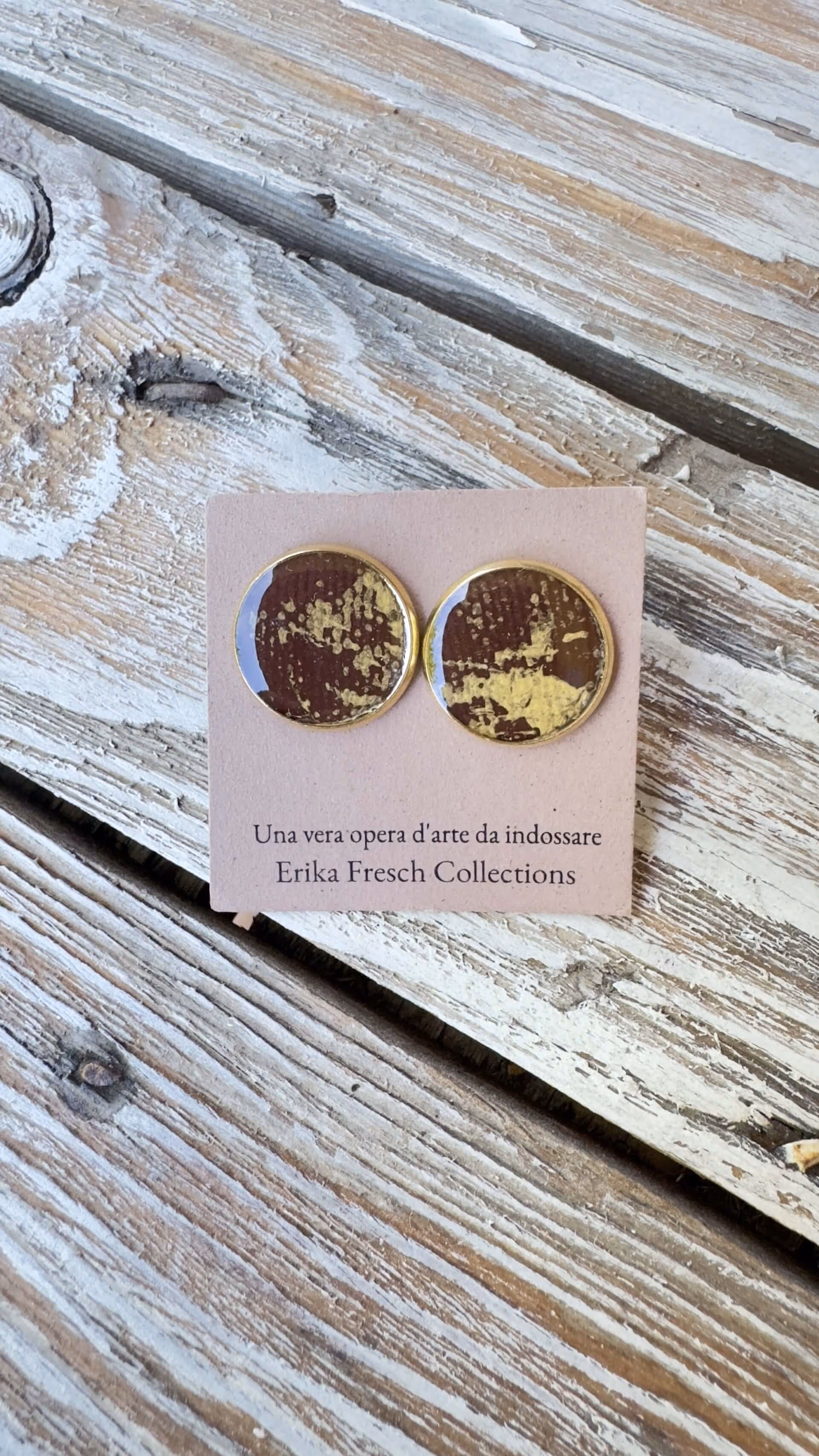 Orecchini a Bottone | Brown