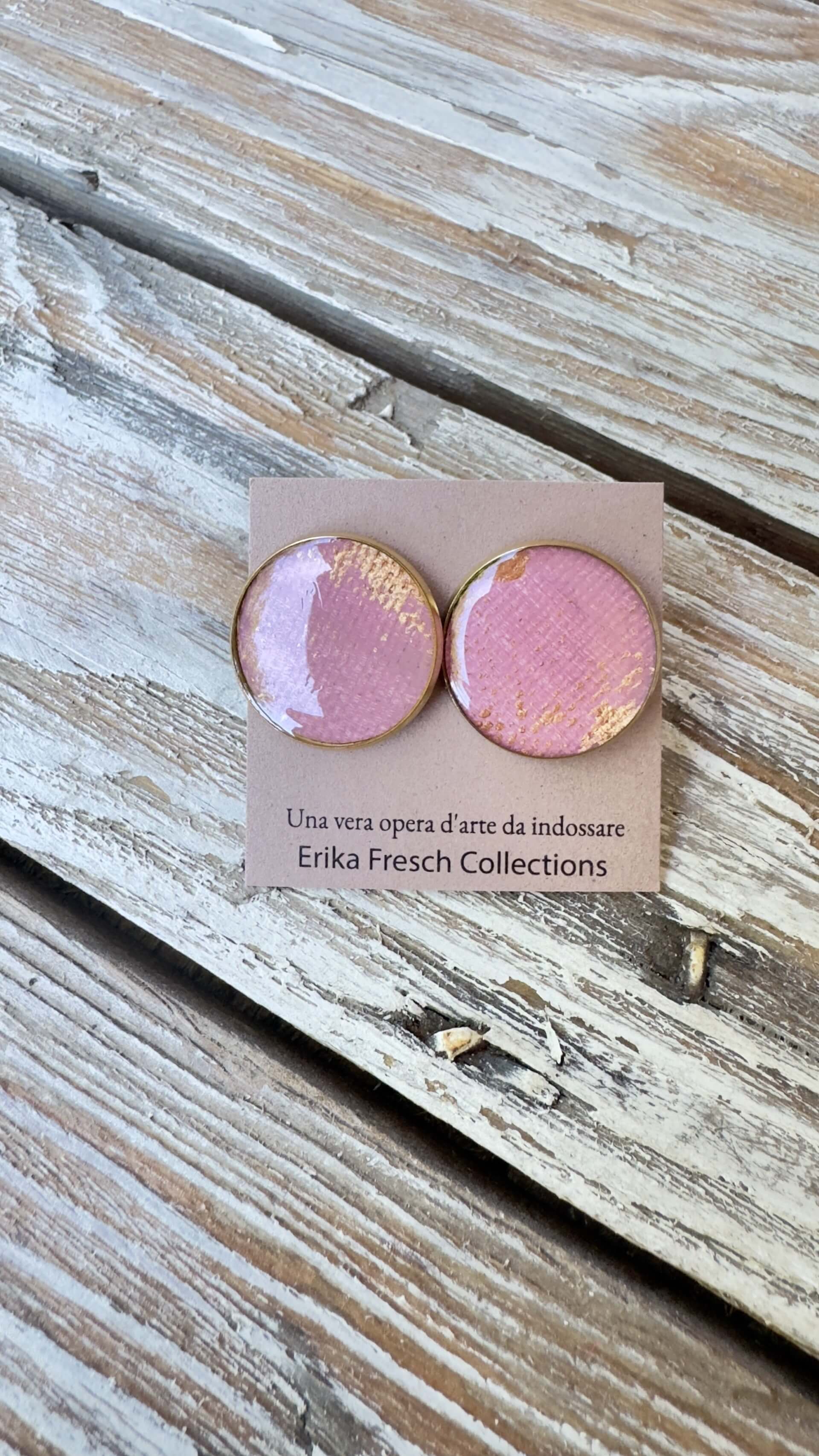 Orecchini a Bottone | Rosa Antico