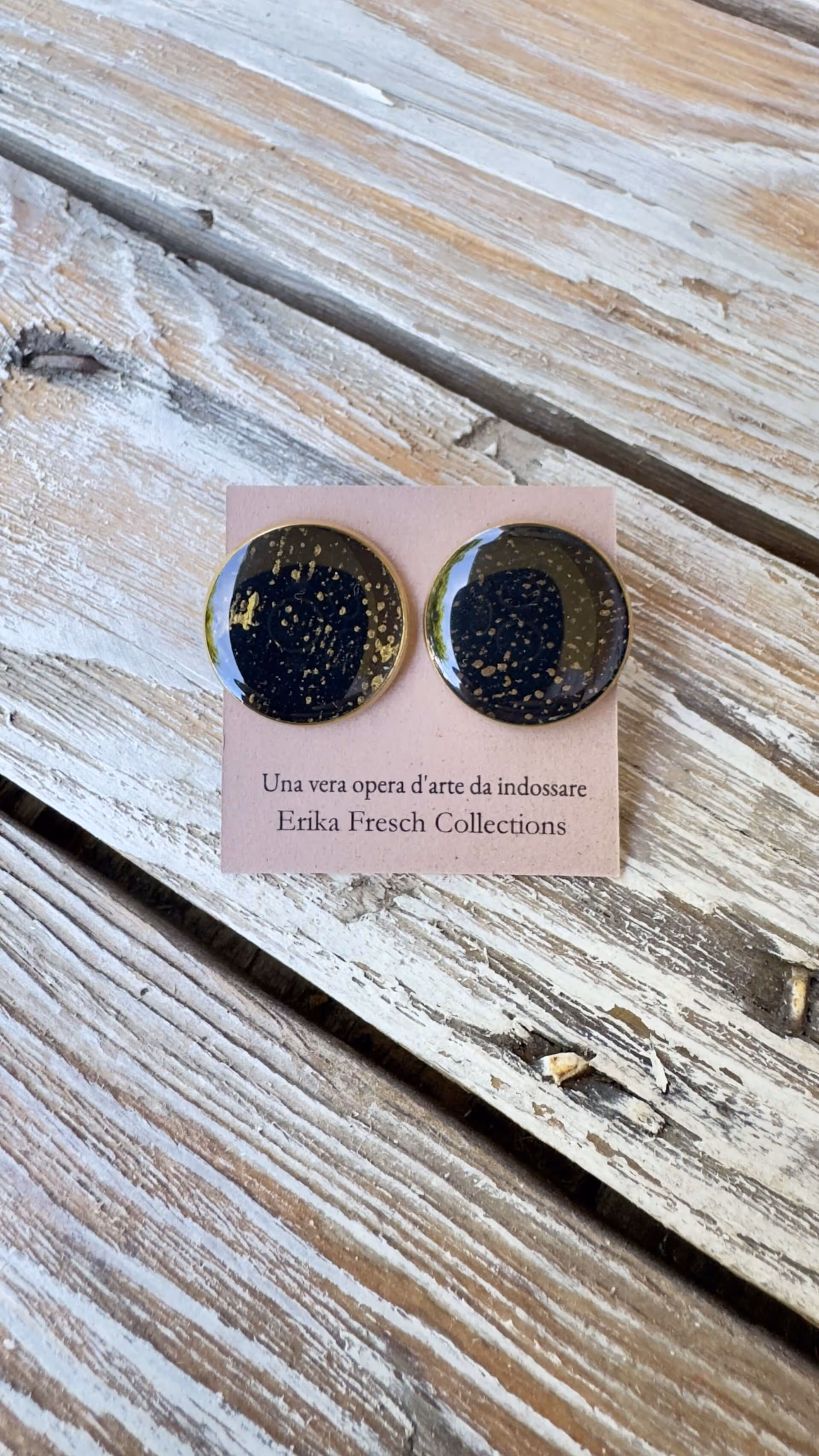 Orecchini a Bottone | Black