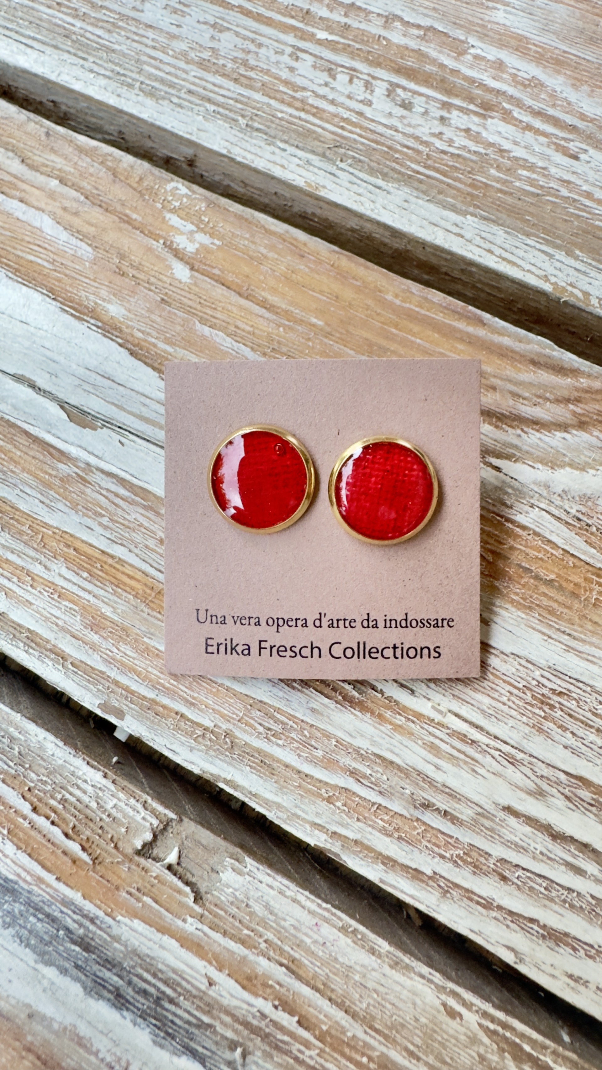 Orecchini a Bottone | Red Passion