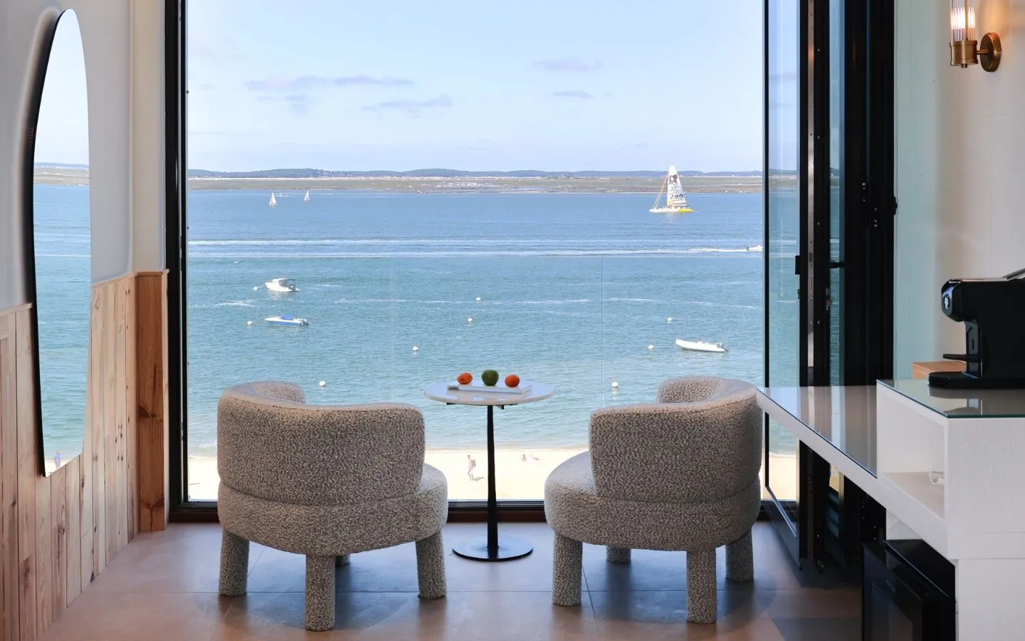 Vista del mar desde el hotel Les Vagues frente a la bahía de Arcachon