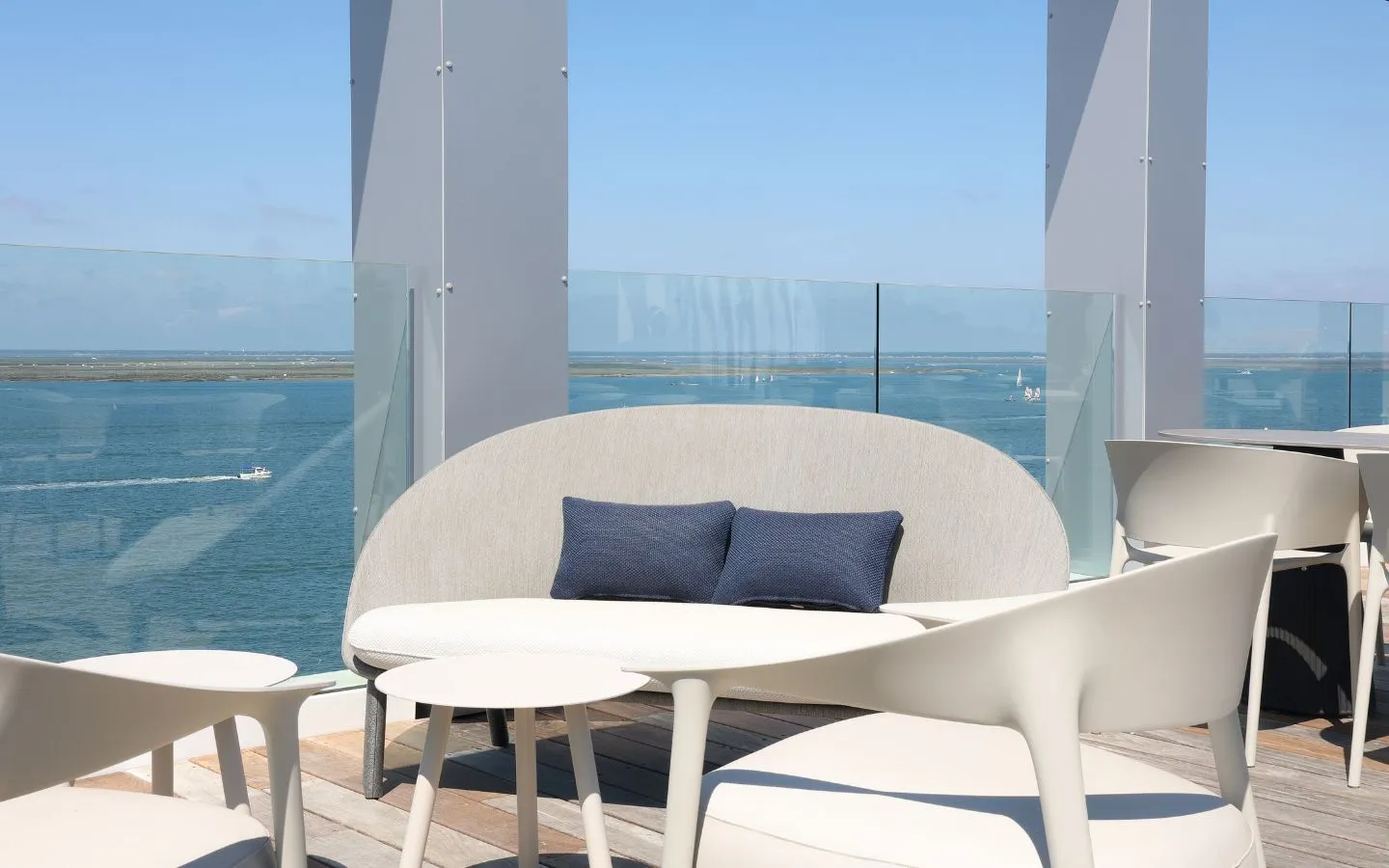 Cómoda terraza con vistas a la cuenca de Arcachon