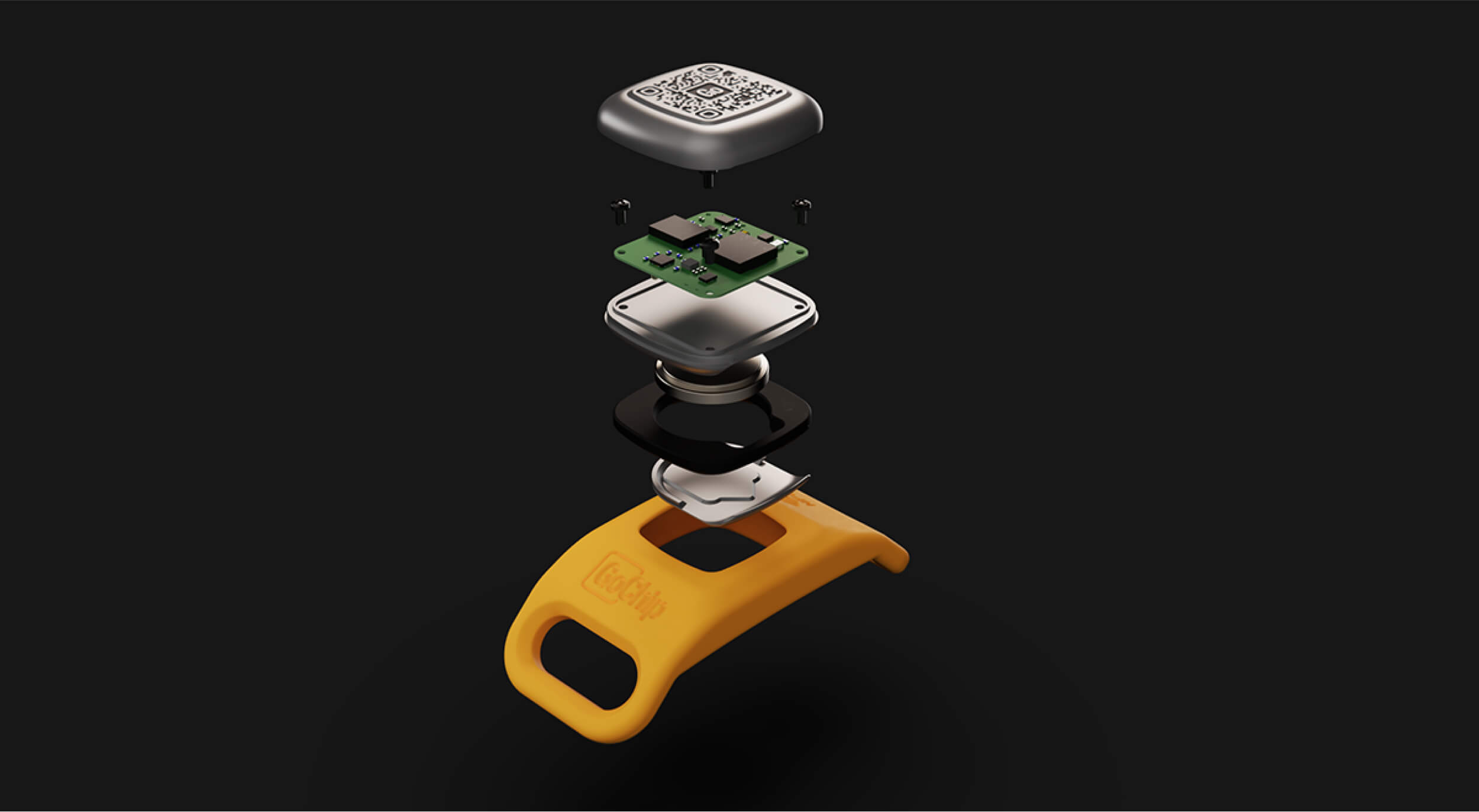 GoChip — pet tracker attached to collar close-up | ANCORD Design Co