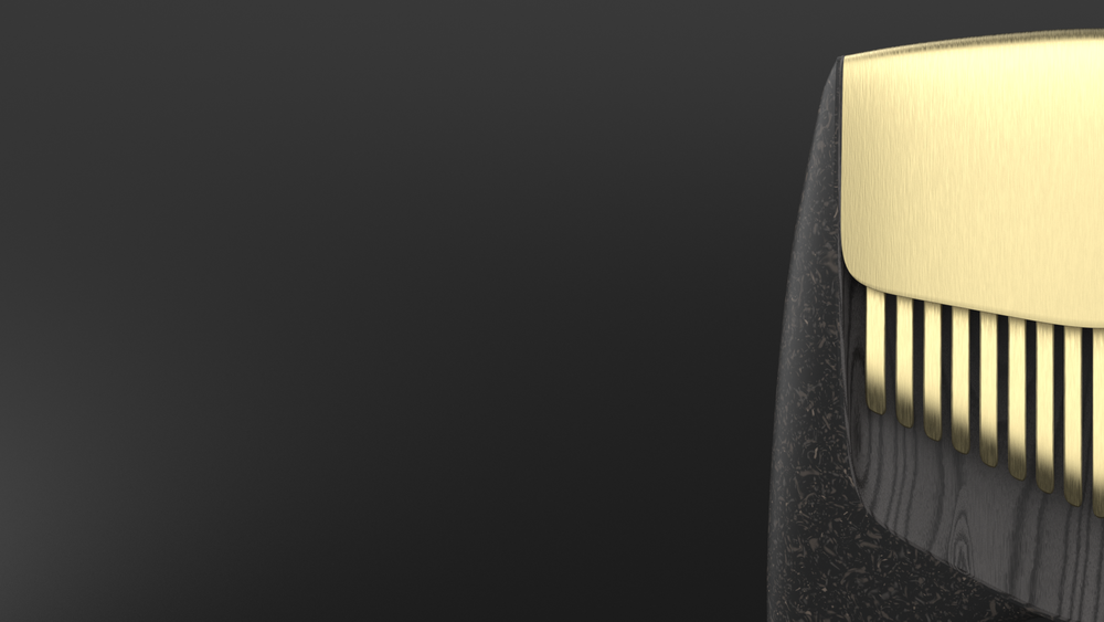 Kalimba Klub — kalimba render showing tine detail and body | ANCORD Design Co