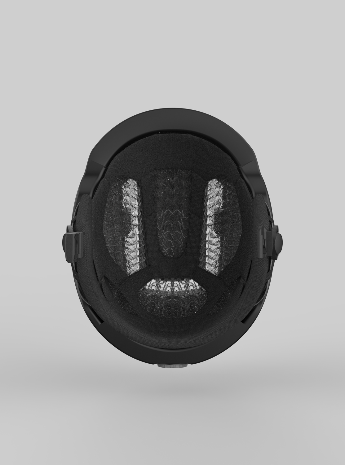 Burton / Anon — render of the helmet interior from below showing liner mesh, padding, and fit system | ANCORD Design Co