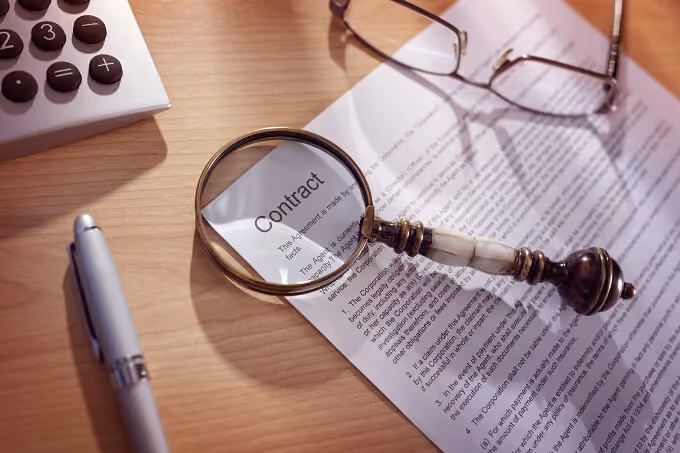 Magnifying glass on a rental application