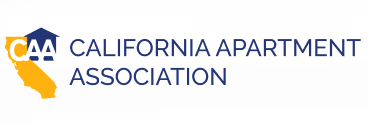 California Apartment Association logo with a house shape and state silhouette.