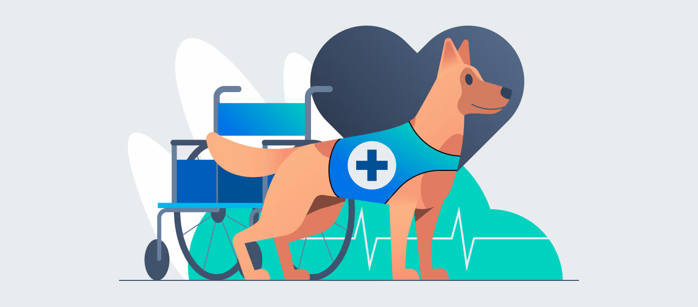 illustration of service dog