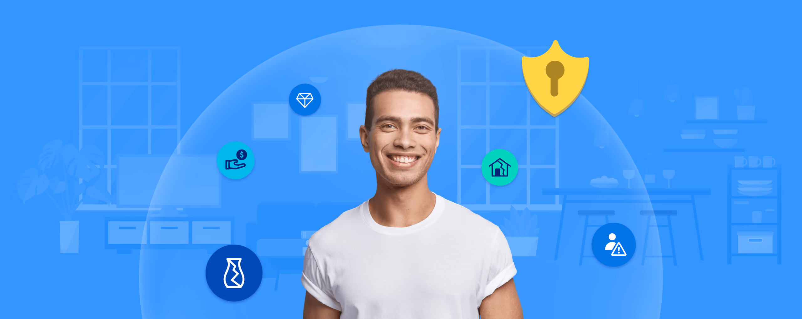 Renters insurance covers personal property, liability, and additional living expenses