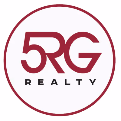 5RG realty company logo with stylized letters inside a maroon circle.