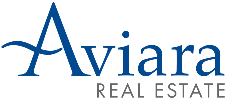 Aviara Real Estate logo with stylized blue 'Aviara' and gray 'REAL ESTATE' text.