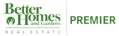 Better Homes and Gardens Real Estate Premier logo featuring text and a leaf emblem.