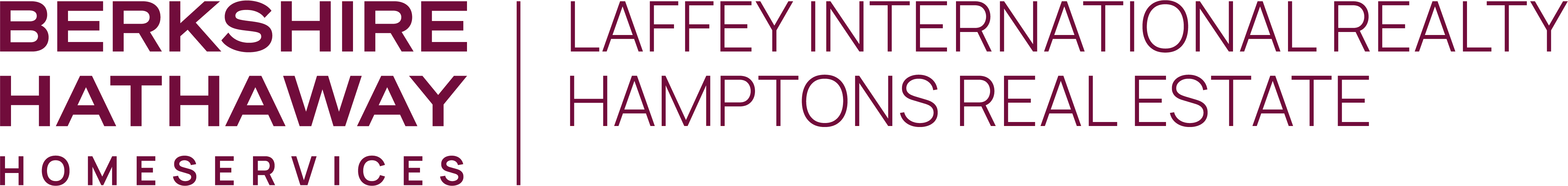 Berkshire Hathaway HomeServices | Laffey International Realty Hamptons Real Estate text logo.