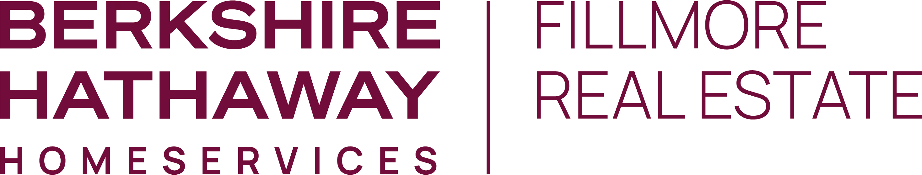 Berkshire Hathaway HomeServices | Fillmore Real Estate logo in dark red text on white background.