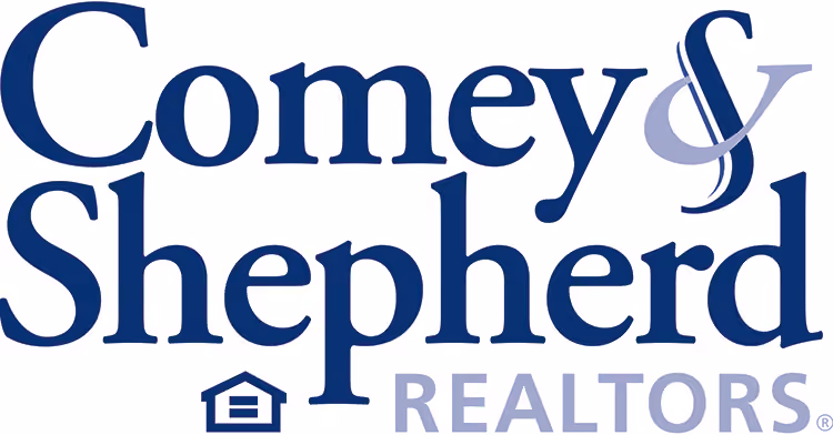 Comey & Shepherd Realtors logo with stylized ampersand and house icon.