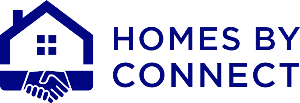 Homes By Connect logo with a house and handshake icon.