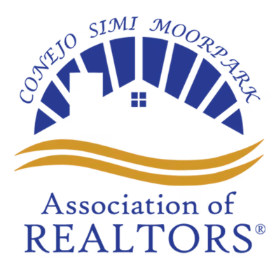 Conejo Simi Moorpark Association of REALTORS logo with arched text and gold wave graphic