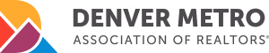 Denver Metro Association of Realtors logo with multicolored triangular graphic and dark text.