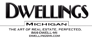 Dwellings Michigan logo with tagline The art of real estate perfected, craftsmanship unparalleled.