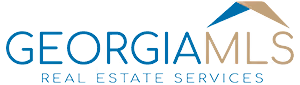 Georgia MLS Real Estate Services logo with blue and tan stylized roof design