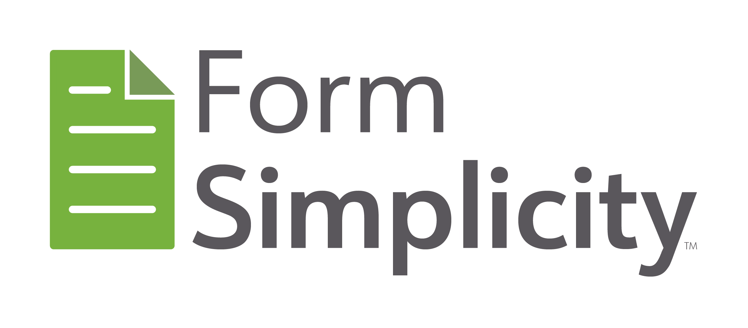 Green document icon next to the text 'Form Simplicity' in gray.