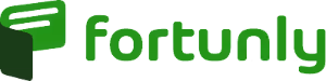 Fortunly company logo with green chat bubble icon.