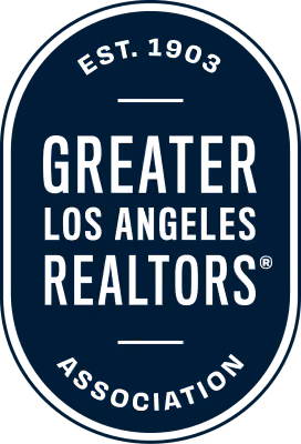 Greater Los Angeles Realtors Association logo with EST. 1903 in a dark oval badge.