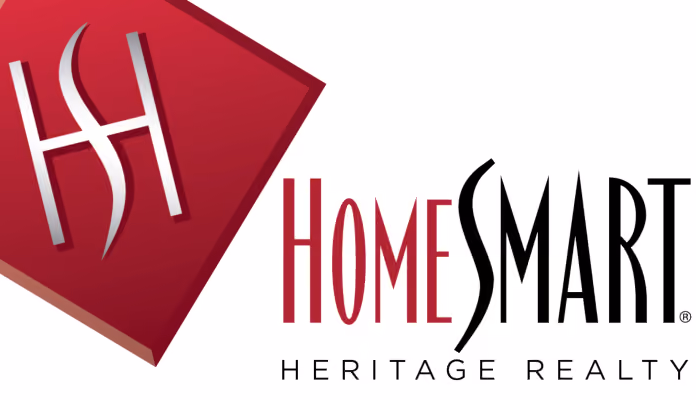 HomeSmart Heritage Realty logo with stylized H and S letters in red and black.