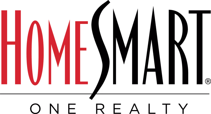 HomeSmart One Realty real estate company logo with HomeSmart in red and One Realty in black.