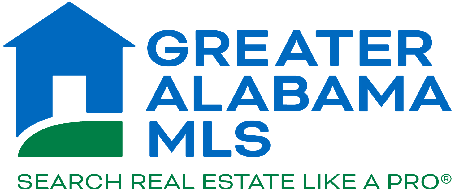 Greater Alabama MLS logo with blue house icon and green tagline Search Real Estate Like a Pro.